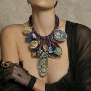 “Superwoman” Artisan Purple and Blue Iridescent Necklace